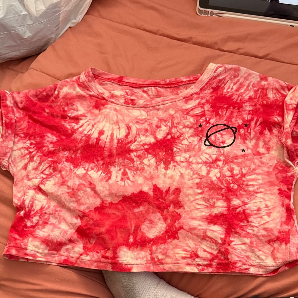 Red Tie-Dye Planet T-shirt